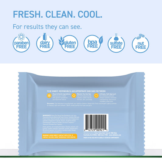 TBH Kids Gentle Facial Wipes – Daily Cleansing & Hydrating Face Wipes for Preteens & Teens, Sensitive & Acne-Prone Skin – Chamomile & Calendula – Clean Beauty, Dermatologist Tested, Sulfate & Paraben-Free – 30 Ct (2 Pack)
