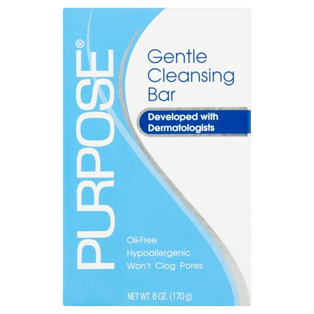 PURPOSE Gentle Cleansing Bar for Sensitive Skin – 3.6 oz, Pack of 2 – Hydrating, Non-Irritating, Daily Face & Body Soap – Clean Beauty, Sulfate & Paraben-Free