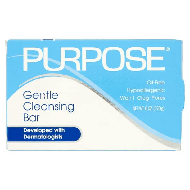 PURPOSE Gentle Cleansing Bar for Sensitive Skin – 3.6 oz, Pack of 2 – Hydrating, Non-Irritating, Daily Face & Body Soap – Clean Beauty, Sulfate & Paraben-Free