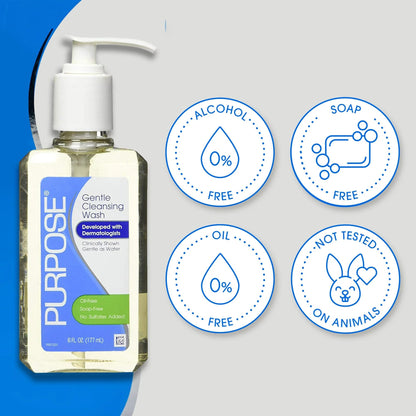 Purpose Gentle Cleansing Wash for Kids & Teens – 6 oz, Pack of 5 – Hydrating, Mild Daily Cleanser for Sensitive & Dry Skin – Gentle, Non-Irritating, Clean Skincare